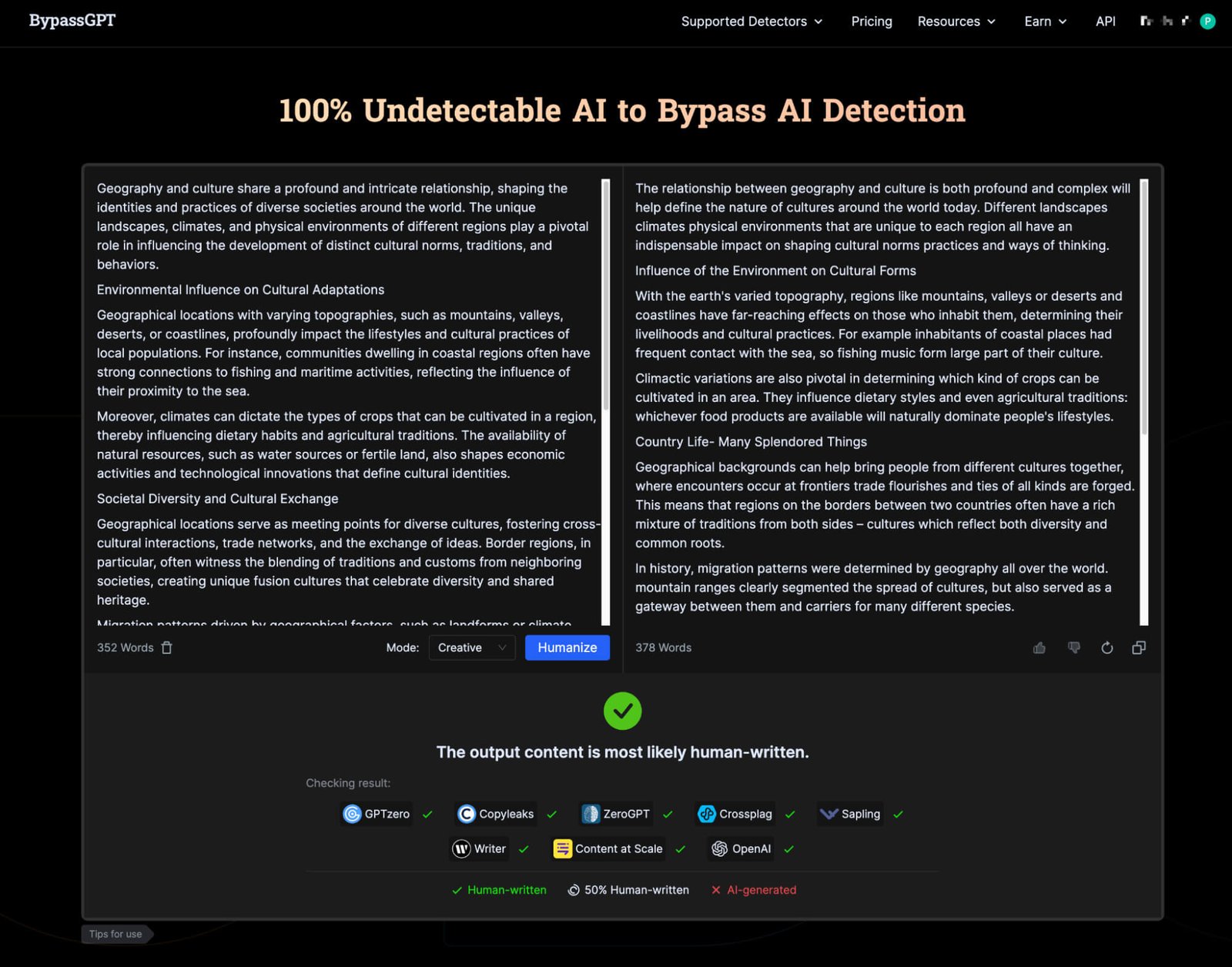 BypassGPT test