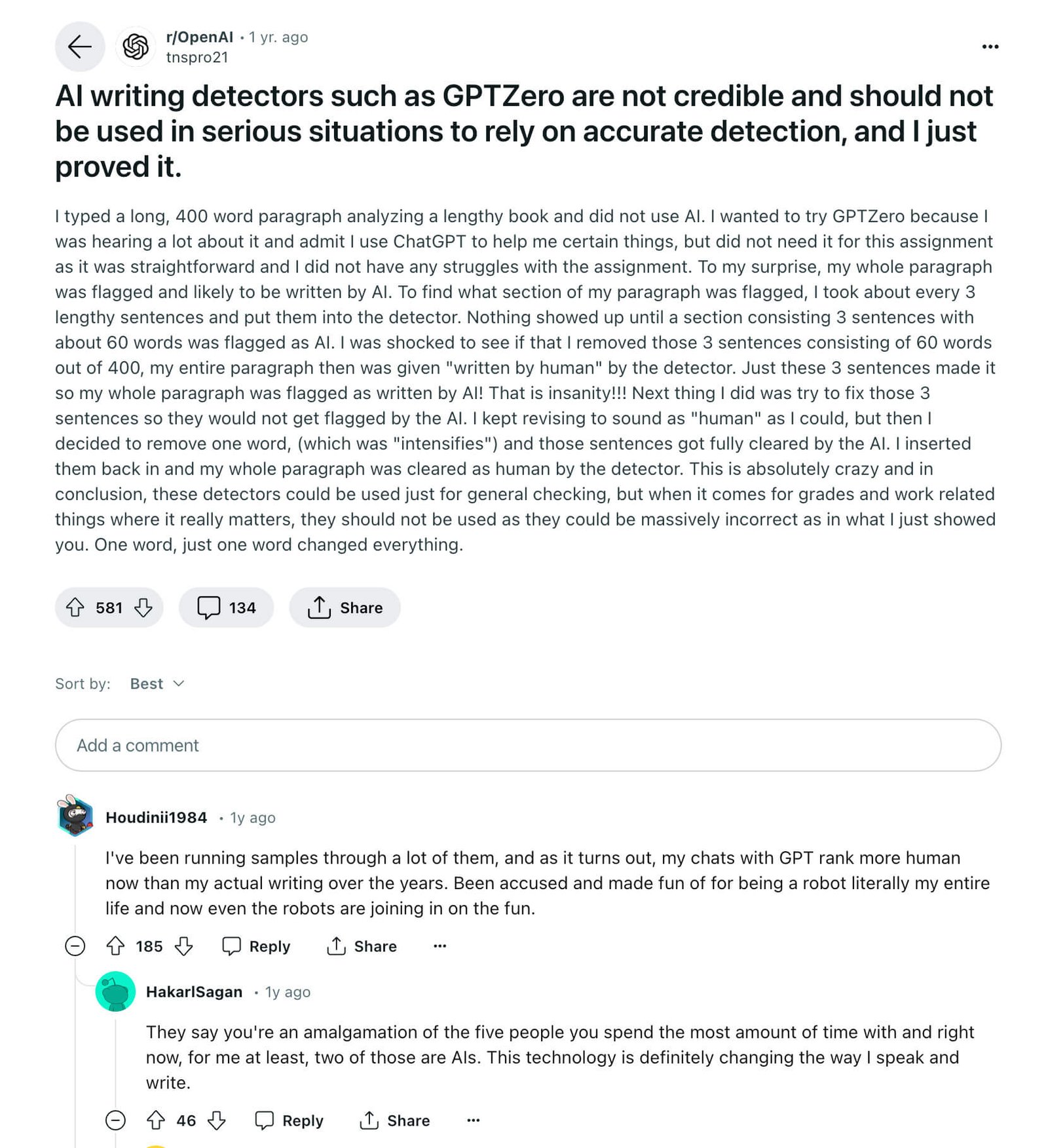 AI detectors sometimes make mistakes example
