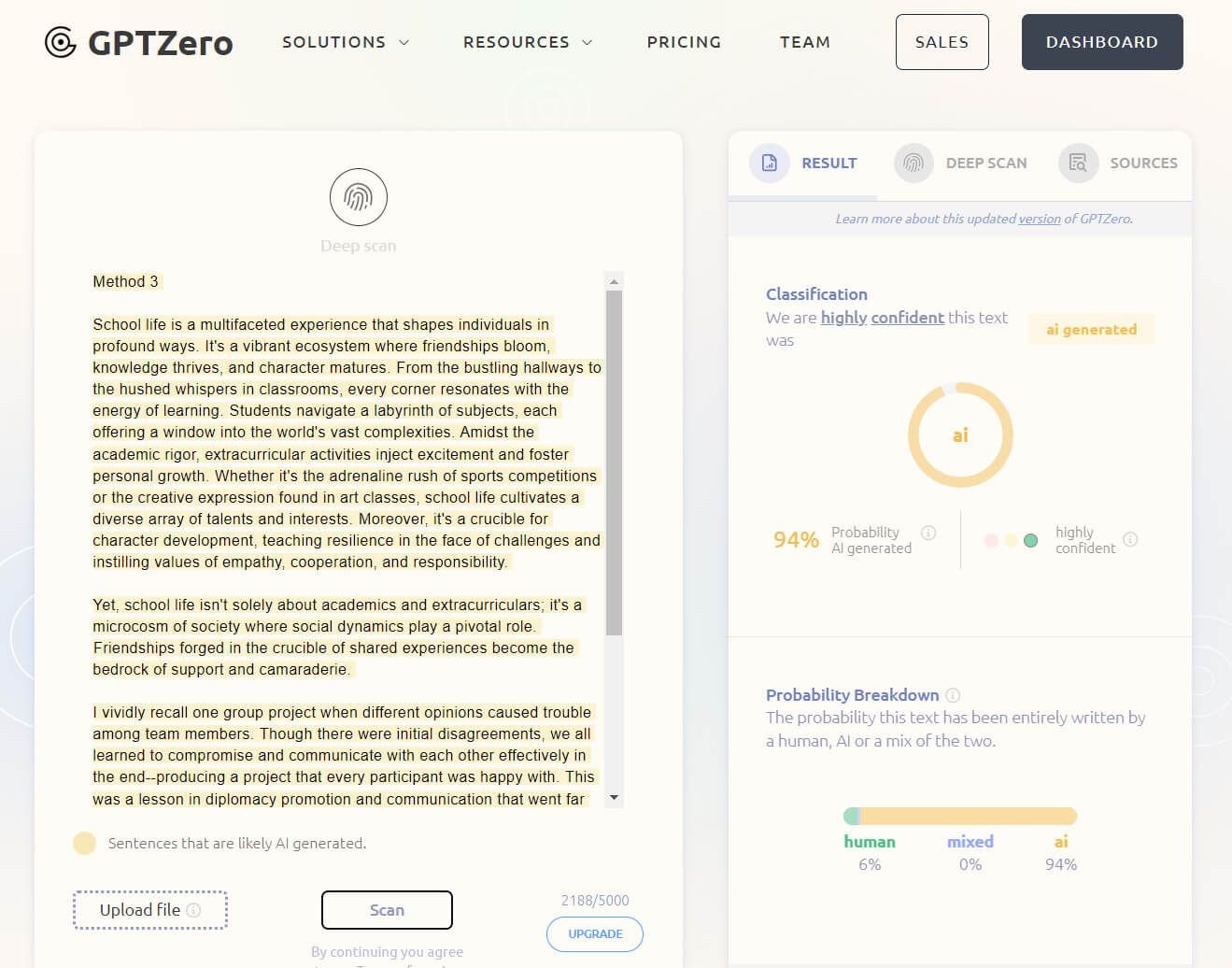 method3 gptzero
