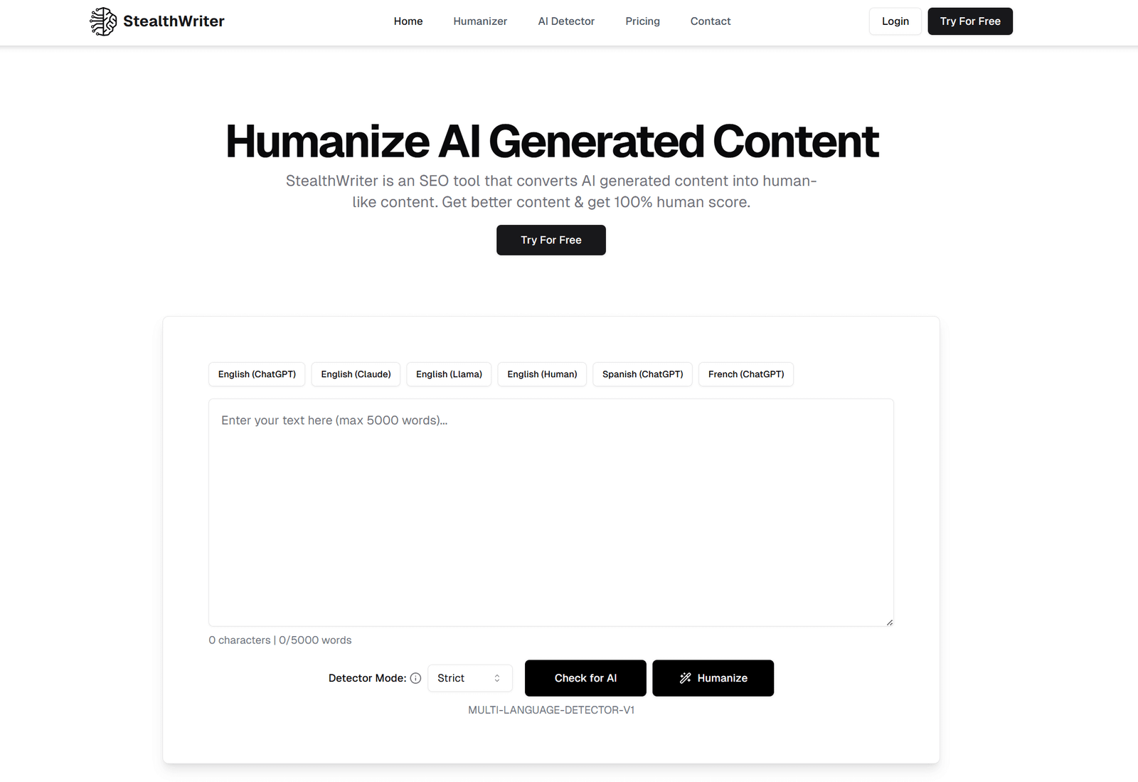 stealthwriter home page